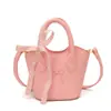 Bolsa de Mão Elegante e Simples, Bolsa Saco Estilo Coreano para Mulheres, Bolsa Transversal Fofa com Laço, Bolsa de Ombro para Mulheres