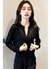 Suéter de Punto Informal Holgado Estilo Perezoso, Camiseta Básica Suave y Cómoda, Top Elegante y Juvenil de Manga Larga para Mujer en Primavera