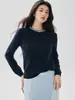 Lujo de estilo francés, colección otoño 2026: suéter de cachemira adornado a mano con cuello redondo, top de punto de manga larga para mujer