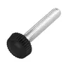 Tornillos de cabeza redonda de apriete manual, cabeza de plástico PP blanca y negra, rosca métrica moleteada, tornillos redondos de plástico de apriete manual m3m4m5m6