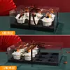 Caja de Vasos de Papel Transparentes para 2/4/6/12 Piezas Caja para Magdalenas Capa Única Elevada Empaque para Repostería Caja para Pasteles