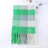 2025 nuevo ac cálido color arcoíris a cuadros largo europeo y americano otoño e invierno cálido suave mohair ceroso bufanda