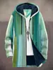 2025 Cardigan Casual con Cremallera y Capucha para Hombre con Patrón Multicolor de Algodón Chaqueta con Forro Gris DIY