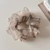 Scrunchie de malha xadrez fofo e fresco estilo coreano para mulheres, acessório de cabelo versátil e suave, enfeite de cabelo para coque doce