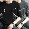 Nueva camiseta de manga larga para hombre 2026, top elástico de primavera y otoño, capa base holgada de peso pesado, camisa de manga corta para hombre