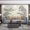 Revestimiento de Pared Bordado de Alta Gama Ocio Paisaje Montañoso Residencia Pintura Sala de Estar Sofá Fondo de TV Revestimiento de Pared Bordado Estilo Chino Revestimiento de Pared