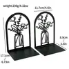 Estantería de escritorio de metal gruesa con patrón floral lindo para almacenamiento de libros, clip para libros estilo papelería, soporte para libros de escritorio transfronterizo de Amazon