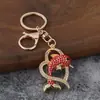 Nuevo llavero de delfín con incrustaciones de diamantes estilo coreano, lindo y personalizado accesorio para bolsa, colgante creativo de animal marino, pequeño regalo