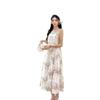 Vestido Floral Verde Estilo Resort Francês Feminino Novo Verão Emagrecimento Vestido Longo
