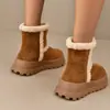 Botas de Nieve Gruesas con Forro de Felpa Tallas Grandes para Mujer 2026 Invierno Nuevo Estilo Abrigos Botines Cortos Botas de Algodón Cálidas Abrigos Versátiles Zapatos de Algodón
