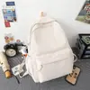 Bolsos de Nuevo Estilo para Mujer 2025 Bolso de Lona de Color Sólido Simple Estilo Ins K Versátil Gran Capacidad Mochila Casual Bolso de Estudiante