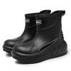 Novos Sapatos de Água Masculinos Elegantes de Cano Médio Impermeáveis Antiderrapantes para Exterior com Forro de Lã, Quentes Versátil Japonês À Prova de Chuva Transfronteiriço