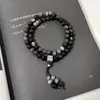 Pulseira de Contas de Madeira com Design Único em Formato de Círculo Duplo, Estilo Vintage Chinês, Sucesso de Vendas, Perfeita como Presente para Casais, Venda por Atacado para o Festival Qixi