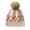 Chapéu de Cashmere Puro Chapéu de Tricô Feminino Chapéu com Pom Pom de Pelo Chapéu com Proteção para Orelhas Chapéu Quente Chapéu de Lã para Ciclismo ao Ar Livre Chapéu para Frio