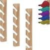 Estante de Almacenamiento de Sombreros Montado en la Pared Madera Maciza Vertical Organizador de Gorras de Béisbol Estante Tienda Colgador de Gorras con Visera para Hombre