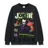 Camiseta de manga corta con estampado del Joker de la película retro estadounidense, sudadera holgada de algodón grueso con cuello redondo y capucha.