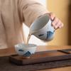 Taza de feria azul pintada a mano antigua, paisaje, cerámica, para el hogar, distribución de té, taza pública, taza de feria, mar de té, distribución de té, juego de té