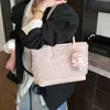Bolso de Felpa con Bloques de Color Niche Coreano para Mujer, Bolso Tote de Gran Capacidad, Nuevo Estilo 2026, Bolso de Hombro Estilo Perezoso
