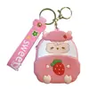 Bolsa de Monedas con Tema de Fresa Transfronteriza Llavero Bolsa de Almacenamiento Estuche para Auriculares Colgante Llavero de Coche Pequeño Regalo Al por Mayor