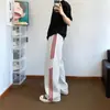 Pantalones juveniles geniales de tres rayas para hombre, pantalones deportivos casuales de pierna recta con caída, estilo americano para otoño