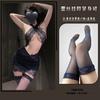 Lencería Sexy Man Yu para Mujer, Uniforme de Secretaria Ajustado de Encaje con Cuello Halter, Vestido Bodycon de Gasa Suave Pure Desire Bata de Noche 9538
