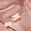 Colar com pingente de envelope em aço titânio europeu e americano mais vendido moda feminina corrente de clavícula em aço titânio pingente loveyou pode ser aberto