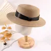 Sombrero de Sol de Verano para Mujer, Sombrero de Protección Solar a la Moda, Sombrero de Sol Plano de Paja para Mujer, Sombrero Plano Versátil