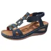 Sandalias Transpirables Ligeras con Tira Elástica Cosida para Mujer, Suela Gruesa Marrón 2026 Elegantes Sandalias de Cuña Casuales de Verano para Mujer