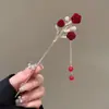 Acessórios de Ano Novo, Laços de Cabelo Festivos, Tiaras de Cabelo Exclusivas, Acessórios de Cabeça, Série Vermelha Outono e Inverno, Presilhas de Cabelo Estilo Chinês, Pentes de Cabelo Femininos, Ornamentos de Cabelo