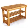Banqueta para Cambiar Zapatos de Bambú Nanzhu Hogar Dormitorio Estante para Zapatos de Dormitorio Simple Multicapa a Prueba de Polvo Económico Gabinete de Almacenamiento para Zapatos