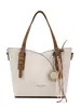 Bolsa Tote Texturizada Color Block Vintage de Grande Capacidade, Alça de Ombro Ajustável, Bolsa Simples para o Dia a Dia, Bolsa de Ombro Feminina Fashion