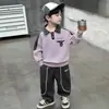 Conjunto de Sudadera para Niños Primavera y Otoño, Estilo Coreano, Atuendo Deportivo Elegante de Dos Piezas para Niños Pequeños, Ropa de Bebé de Moda al por Mayor