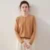 Tejido de 12 agujas, diseño de dos piezas simulado, suéter de cachemir para mujer, cuello redondo, color liso versátil, suéter de lana de punto amigable con la piel, estilo otoño/invierno para mujer