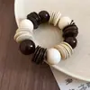 Pulsera de Madera con Grano Color Café Estilo Vintage Retro, Pulsera de Lujo Ligero de Gama Alta, Joyería de Moda Transfronteriza Europea y Americana