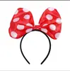 Diadema de Lazo Grande de Puntos Rojos Mickey Mouse Minnie Linda para Foto Mostrar Cara Pequeño Parque de Diversiones Accesorios para el Cabello