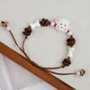 Pulsera de cerámica de Jingdezhen, nueva y que no se decolora, para estudiantes mujeres, pulsera de cuentas de estilo antiguo, pulsera de cerámica fresca y moderna