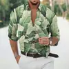 Nueva Camisa de Manga Larga para Hombre con Estampado Floral 3D Camisa de Explosiones Holgada Casual Versátil Camisa con Cuello