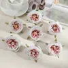 S 6cm Estilo Retrô Flor Rosa Simulada com Borda Queimada Artificial para Arranjo Floral DIY Manual Arranjo de Flores Buquê de Casamento Decoração de Casa