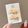 Pinzas de pelo florales de colores estilo coreano, pinzas elegantes y exquisitas para flequillo lateral, pasadores de lazo lindos para niñas
