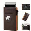Amazon Tarjetero automático emergente de aleación de aluminio 70% de descuento Cartera multifuncional de cuero con Airtag Cartera para hombre
