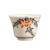 Taza de Té Floral Pintada a Mano de Porcelana Blanca de Dehua Taza Maestra de Porcelana de Jade Grasa de Cordero Taza Japonesa para Cata de Té Kung Fu Taza Individual de Cerámica Tazón de Té