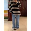 Jeans Gruesos con Forro de Polar Talla Plus para Mujer, Invierno, para Figuras Curvilíneas, Sueltos de Cintura Alta Adelgazantes de Pierna Recta Pierna Ancha