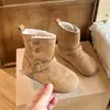 Botas de Lã Forradas Estilo Coreano para Meninas, Comprimento Médio da Panturrilha, Novidades de Inverno 2026, Botas para Meninas, Tesouro Infantil, Solado Macio, Botas de Algodão Bidirecionais