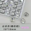 Alternativa a Circonita Cúbica Corte Princesa K9, 10mm Multifacética de Dorso Puntiagudo Piedras Sueltas Grandes, Adornos Brillantes Tipo Diamante al por Mayor para Uñas DIY