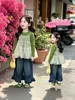 Conjunto de Niña Primavera Otoño 2026 Nueva Moda Pantalones Anchos Infantiles Otoño Estilo Coreano Conjunto de Tres Piezas para Bebé Niña