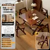 Mesa de Mahjong Artesanal de Madera Maciza, Mesa de Comedor Plegable para Uso Doméstico, Mesa de Comedor Sencilla para Apartamentos Pequeños, Mesa Cuadrada