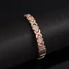 Pulsera Magnética de Cuatro Hojas con Incrustaciones de Diamantes para Mujer, de Venta Caliente Transfronteriza, Pulsera Versátil a la Moda con un Toque de Lujo Ligero y de Alta Gama, Joyería Estilo Ins