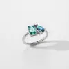 Anel de Pedra de Nascimento Personalizado Ins Mais Vendido no Exterior, Joia Feminina Elegante e Simples, Diamante, Dia das Mães, Dia dos Namorados