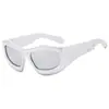 Gafas de sol de montura grande de hip hop europeo y americano exageradas gafas de sol de moda transfronteriza para montar al aire libre gafas de sol cóncavas y2g