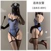 Lencería sexy de malla de una pieza, perspectiva de mujer policía, uniforme, tentación, juego de rol, pasión, puro deseo, coquetería.